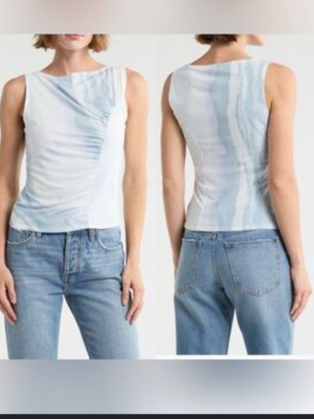 Rag & Bone Sliced Mesh Tank – Light Blue Multi – Size S (NWT)